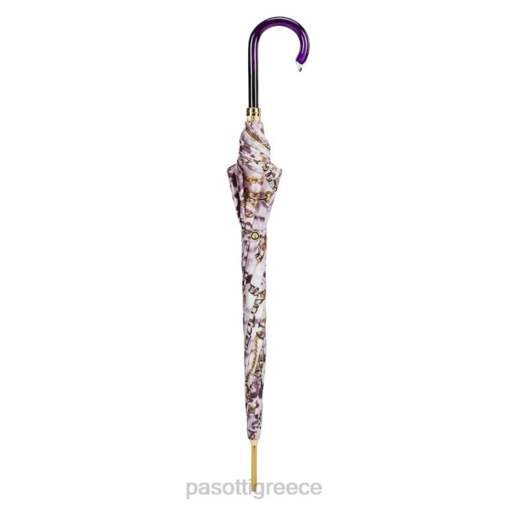 ομπρέλα | PASOTTI 20 58002-7 g15 - ομπρέλα σε μωβ απόχρωση με τύπωμα αλυσίδων 2N6B8414 για άνδρες και γυναίκες